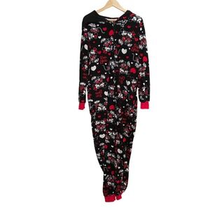 Disney Mickey Minnie Mouse Womens One Piece Sleepwear Sz XL 15/17 Fleece Disney